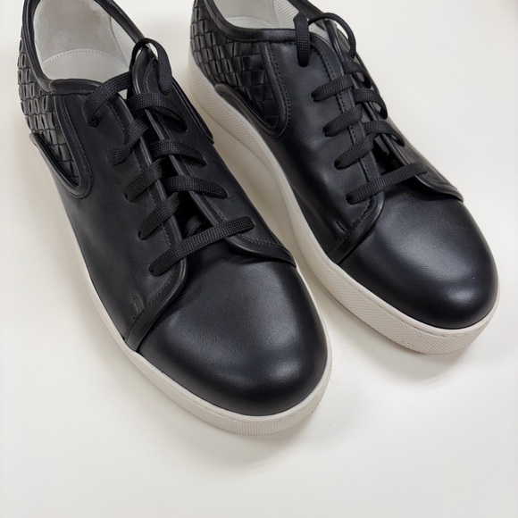 Bottega Veneta Other - Bottega Veneta Black Leather Woven-Panel Luxury Shoes